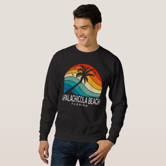 Sweatshirt Apalachicola Beach Florida Beach Palm Tree Souveni (Devant entier)