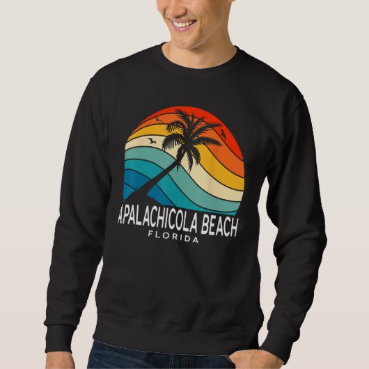Sweatshirt Apalachicola Beach Florida Beach Palm Tree Souveni (Devant)