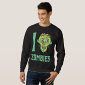 Sweatshirt Apocalypse Zombie  J'aime les Zombies (Devant entier)
