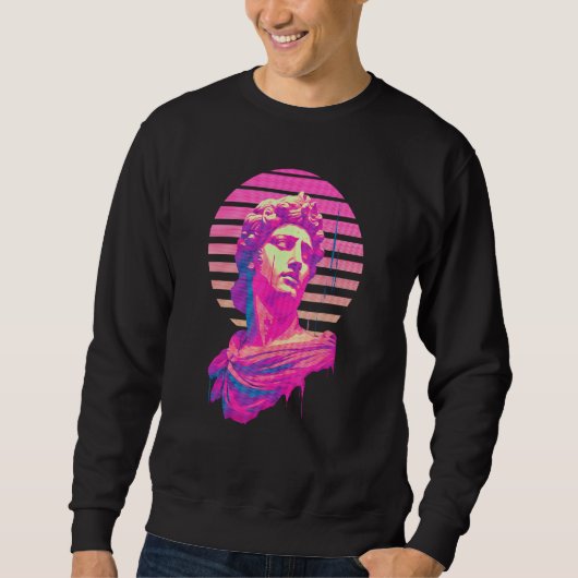 Sweatshirt Apollo Vaporwave Aesthetic Greek God Retrowave Gra (Devant)