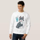 Sweatshirt Appât pour chat à base de poisson (Devant entier)