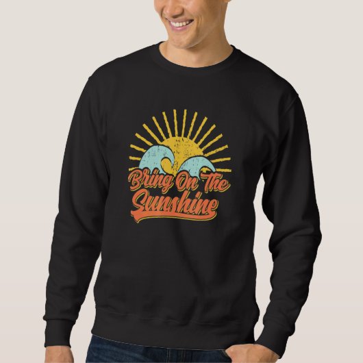 Sweatshirt Apportez Le Soleil Rétro Sun Summer Beach Waves (Devant)