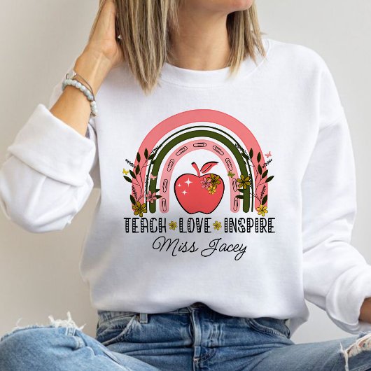 Sweatshirt Appréciation de l'enseignant de l'arc-en-ciel