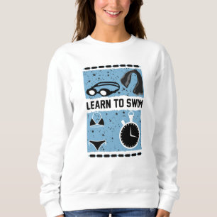 Sweatshirt Apprendre à nager avec ce design magnifique