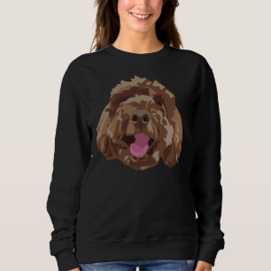 Sweatshirt Apricot Brown Doodle Face