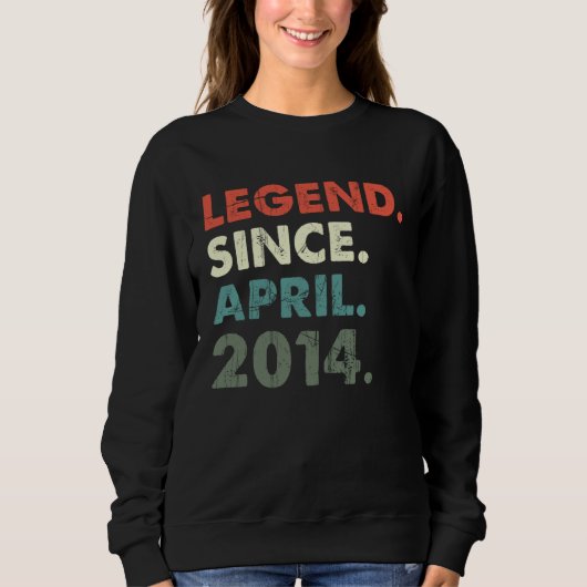 Sweatshirt April 2014 Legendary Year 2014 Retro 2014 Legend S (Devant)