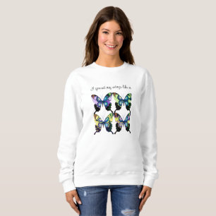 Sweatshirt Aqua, Rose et Jaune - Élégants papillons