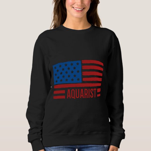 Sweatshirt Aquar à drapeau américain 4 juillet patriotique (Devant)