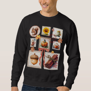 Sweatshirt Aquarelle Automne Postage Timbres Automne Vibes