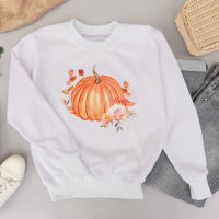 Aquarelle Citrouille et Florales d'Automne