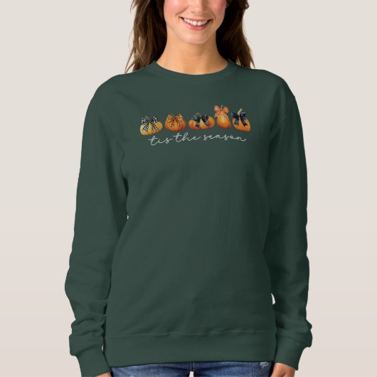 Sweatshirt Aquarelle Coquette Bow Citrouille Automne Thanksgi (Devant)