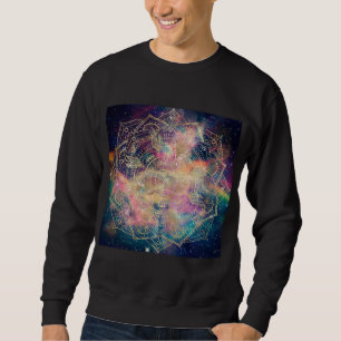 Sweatshirt Aquarelle couleur Mandala or élégant Nebula