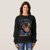 Sweatshirt Aquarelle couleur Rottweiler (Devant entier)