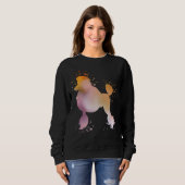 Sweatshirt Aquarelle de caniche Silhouette foncé (Devant entier)