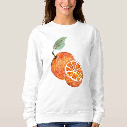 Sweatshirt Aquarelle d'orange juteuse (Devant)