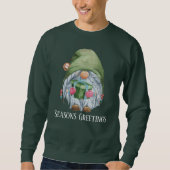 Sweatshirt aquarelle festive gnome de Noël (Devant)