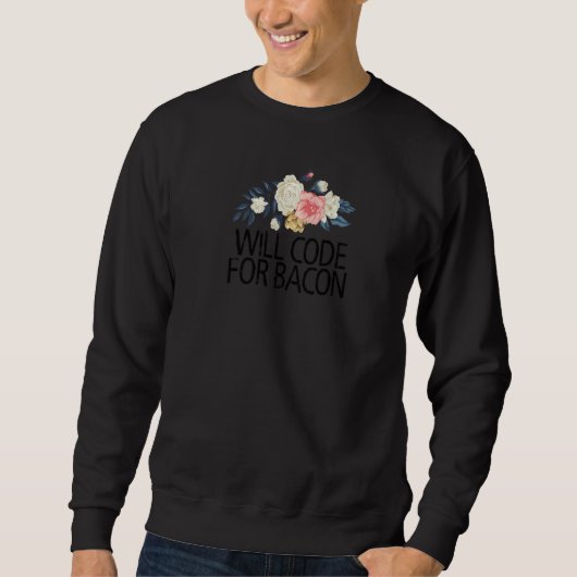 Sweatshirt Aquarelle Florale Fleurs Code Pour Bacon (Devant)