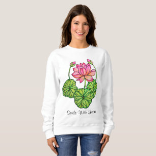 Sweatshirt Aquarelle Lotus rose avec les bourgeons et le