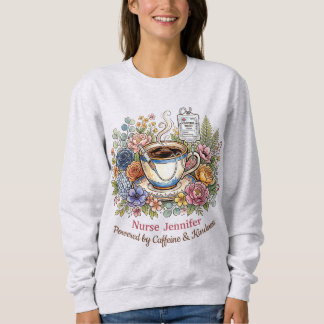 Sweatshirt Aquarelle Médical Café Floral Nom Personnalisé