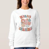 Sweatshirt Aquarelle Retro Joyeux Noël Père Noël (Devant)