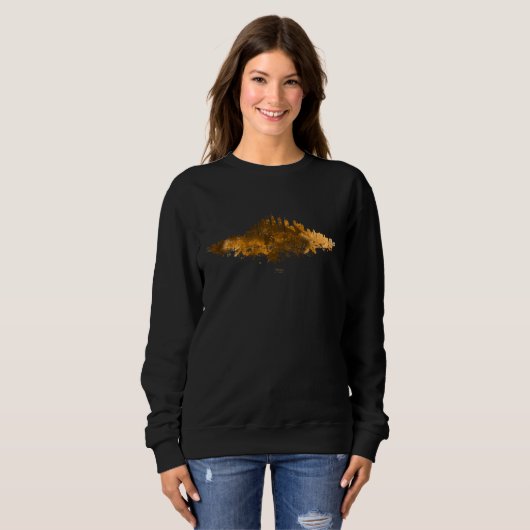 Sweatshirt Aquarelle Skyline de Chicago en orange (Devant entier)
