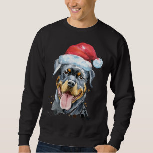 Sweatshirt Aquarelle tirée à la main par le chien de Noël Rot