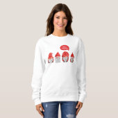Sweatshirt Aquarelle Whimsical Gnome Santas : Joyeux Noël (Devant entier)