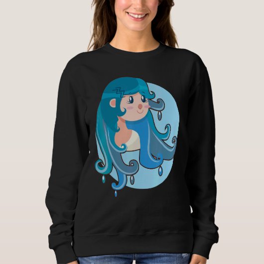 Sweatshirt Aquarius Zodiac Horoscope Astrologie Astronomie Fe (Devant)