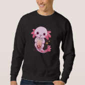 Sweatshirt Aquatic Creature Drinking Boba Tea Kawaii Cute Fun (Devant)