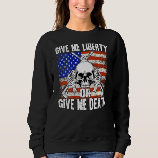 Sweatshirt AR-15 Donnez-Moi Liberté Ou Donnez-Moi Le Crâne Mo (Devant)
