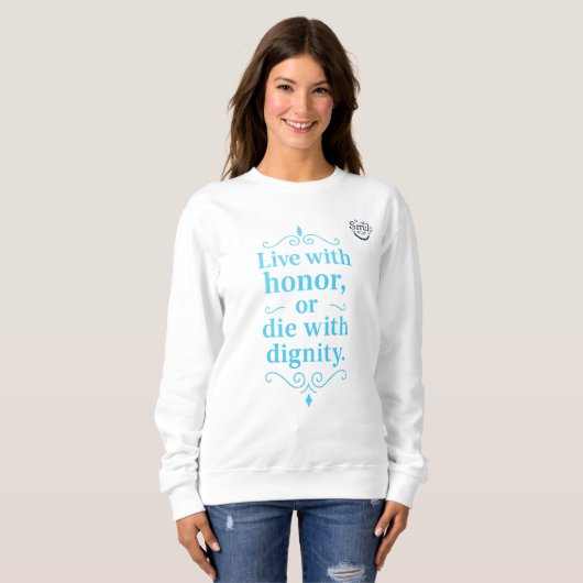 Sweatshirt Arabe Sagesse-Vivre avec honneur ou mourir diginty (Devant entier)