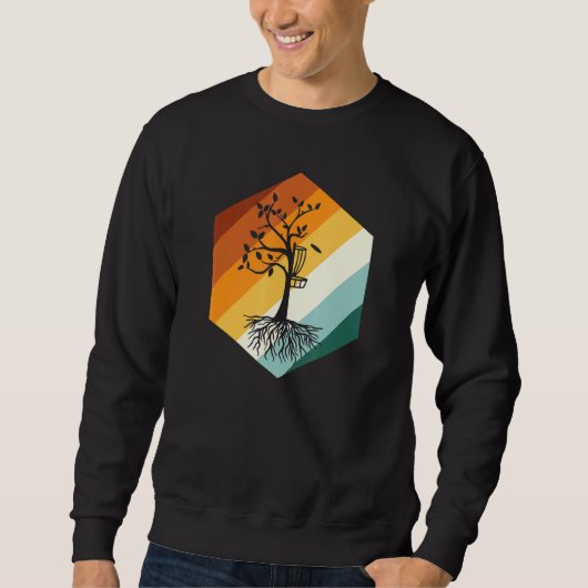 Sweatshirt Arborescence de golf de disque rétro (Devant)