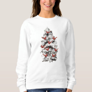 Sweatshirt Arbre couvert de neige et cardinaux