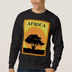 Sweatshirt Arbre d'acacia africain contre un coucher de solei