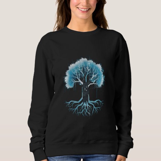 Sweatshirt Arbre de code binaire Codeur informatique (Devant)