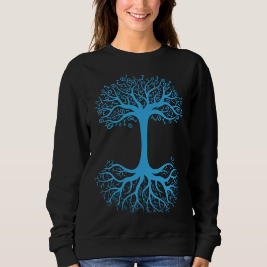 Sweatshirt Arbre de code binaire Informatique Développement (Devant)
