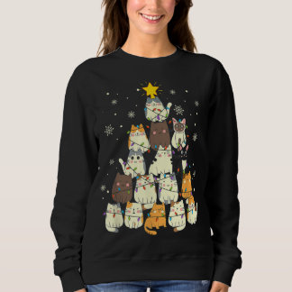 Sweatshirt Arbre de Noël Amoureux des chats Arbre de Noël Amo