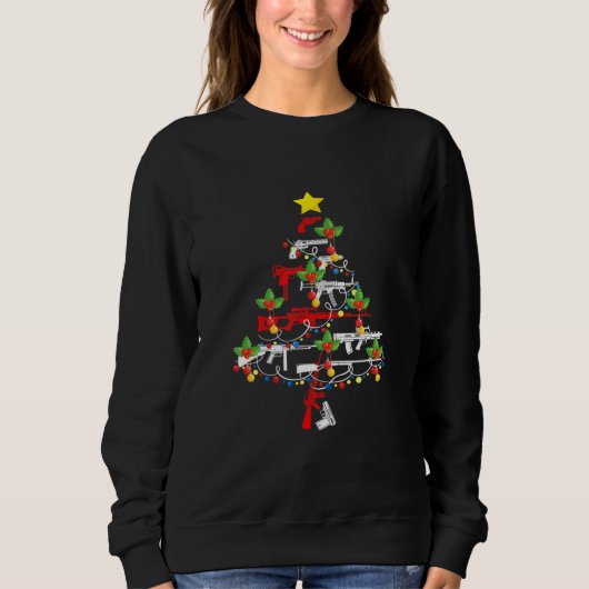 Sweatshirt Arbre de Noël Arbre de Noël Arme de Noël Arme de N (Devant)