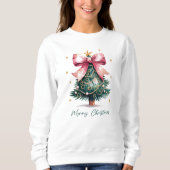 Sweatshirt Arbre de Noël Coquette Bow (Devant)