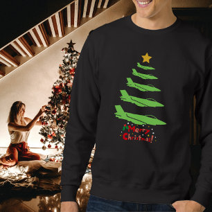 Sweatshirt Arbre de Noël d'avion militaire WW2 Aviation