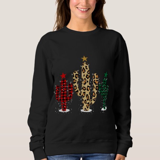 Sweatshirt Arbre de Noël de Cactus avec léopard de Buffalo pl (Devant)
