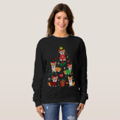 Sweatshirt Arbre de Noël de Corgi (Devant entier)