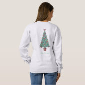Sweatshirt arbre de noël décoré avec des arcs et cloches roug (Dos entier)