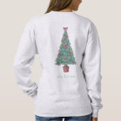 Sweatshirt arbre de noël décoré avec des arcs et cloches roug (Dos)