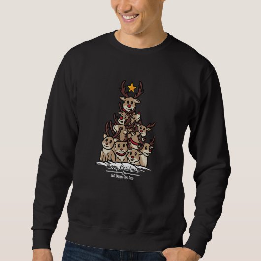 Sweatshirt Arbre de Noël des cerfs (Devant)