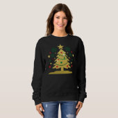 Sweatshirt Arbre de Noël doré artistique (Devant entier)