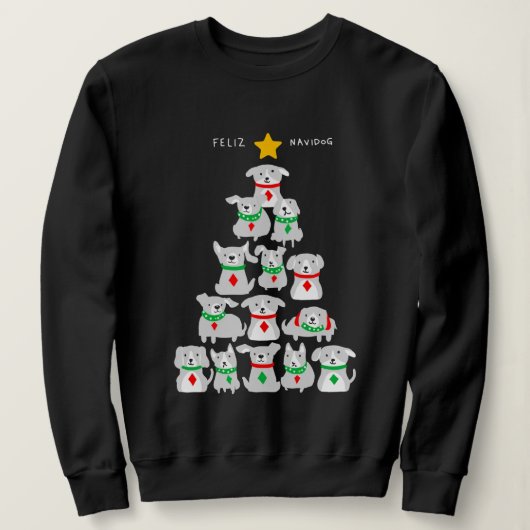 Sweatshirt Arbre de Noël Feliz Navidog (Design devant)