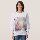 Sweatshirt Arbre de Noël impressionniste (Devant entier)