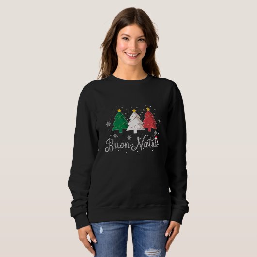 Sweatshirt Arbre de Noël italien Buon Natale (Devant entier)