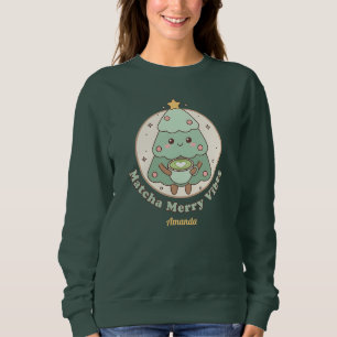 Sweatshirt Arbre de Noël Matcha Merry Vibes
